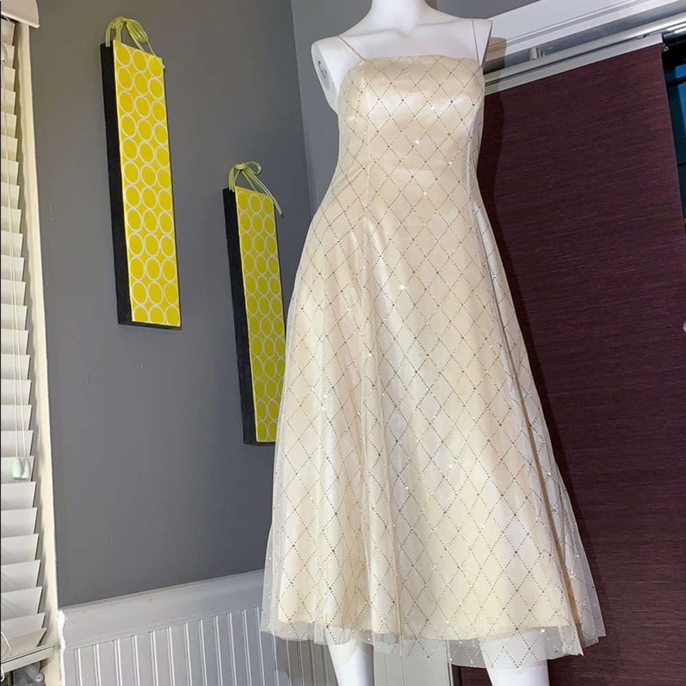 Adrianna Papell Boutique- cream formal dress 💚